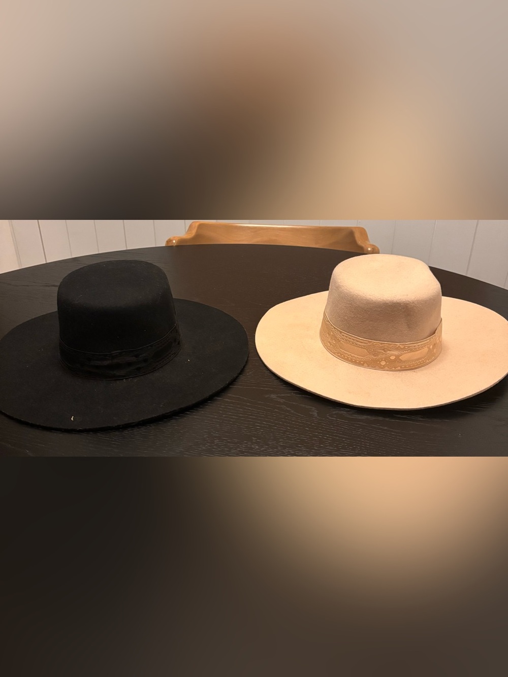 Lack Of Color Wide Brim Felt Hat Duo - Black & Beige